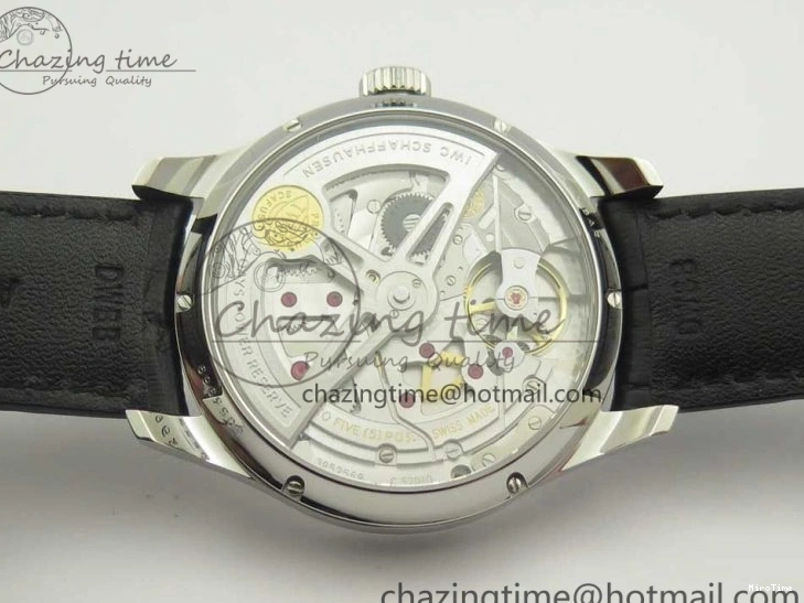 MIROTIME 0316 Portuguese Real PR Real Annual Calendar IW503502 ZF 1:1 Best Edition Blue Dial on Black Leather Strap A Breathable 7152